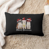 幸せなクリスマス |サンタクロースのかわいい猫 ランバークッション (ブランケット)