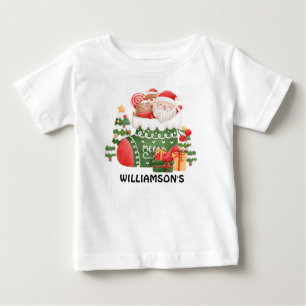 幸せなクリスマス サンタクロースパーソナライズされた ベビーTシャツ