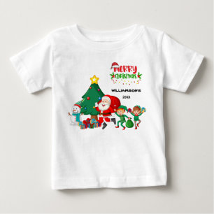 幸せなクリスマス サンタクロースパーソナライズされた ベビーTシャツ