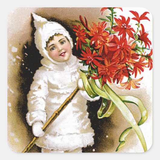 幸せなクリスマス スクエアシール (正面)