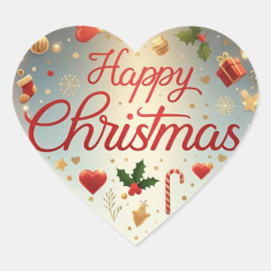 幸せなクリスマス ハートシール