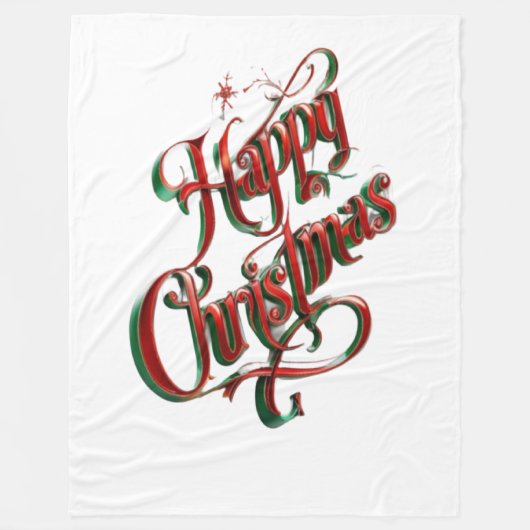 幸せなクリスマス フリースブランケット (正面)