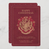幸せなクリスマス |ホグワーツ™クレスト – 赤 招待状 (正面/裏面)