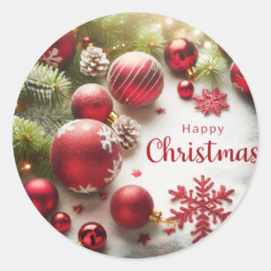 幸せなクリスマス ラウンドシール