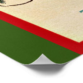 幸せなクリスマス、ヴィンテージイラストレーション。 ポスター (角)