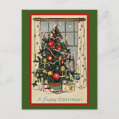 幸せなクリスマス、ヴィンテージイラストレーション。 ポストカード (正面)