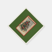 幸せなクリスマス、ヴィンテージデザイン。 スタンダードカクテルナプキン (角)