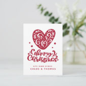 幸せなクリスマス |名前の追加 ポストカード (スタンド正面)