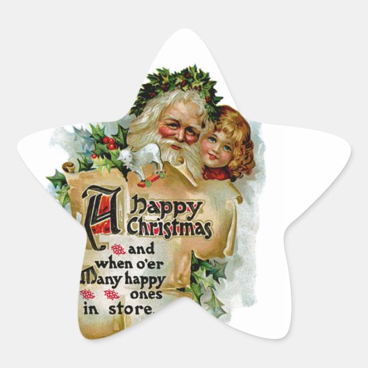 幸せなクリスマス 星シール (正面)