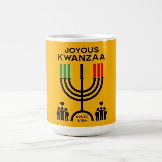 幸せなクワンザー コーヒーマグカップ (中央)