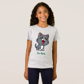 幸せなグレー子猫 Tシャツ (正面フル)