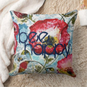 幸せなケシの水彩画の芸術の枕があって下さい クッション (ブランケット)