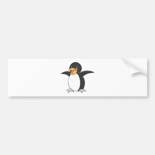幸せなコウテイペンギン バンパーステッカー (正面)