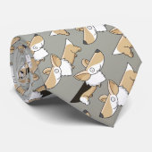幸せなコーギーのタイ ネクタイ (ロール)