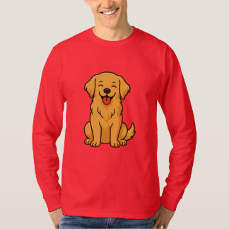 幸せなゴールデンレトリバーの犬 - かわいい面白いペット Tシャツ