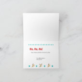 幸せなサンタおよびトナカイのクリスマスの挨拶状 シーズンカード (内部)