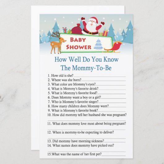 幸せなサンタどのように良い知っている赤ちゃんシャワー (正面/裏面)