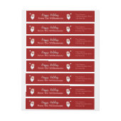 幸せなサンタの幸せな休日の赤の差出人住所 ラップアラウンドラベル (シート)