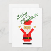 幸せなサンタクロースがあなたにクリスマスをお祈りしています シーズンカード (正面/裏面)