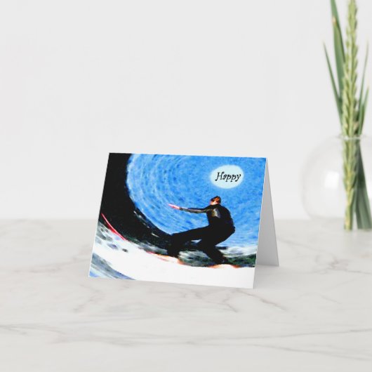 幸せなサーファーの誕生日 カード (正面)