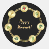 幸せなシャブオット　飾りの七種ディ ラウンドシール (正面)