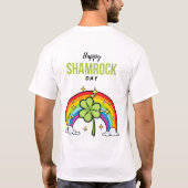 幸せなシャムロックデーの休日Tシャツ Tシャツ (裏面)