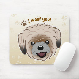 幸せなシーツゥーの犬好き I Woof You パウズ マウスパッド
