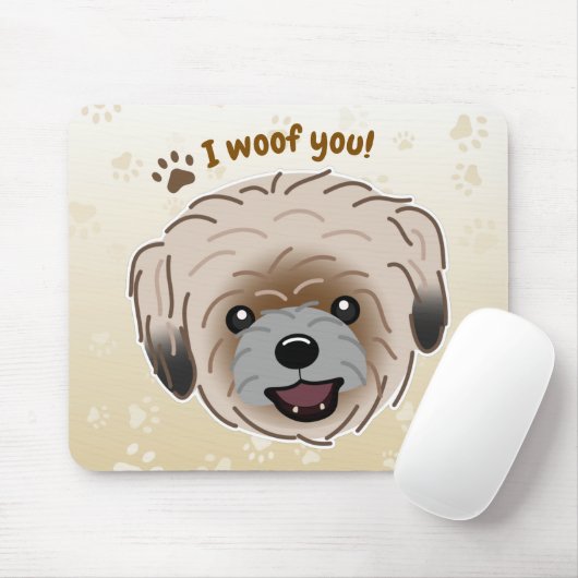 幸せなシーツゥーの犬好き I Woof You パウズ マウスパッド (マウス)