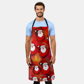 幸せなシームレスなサンタクロース エプロン (着用した状態)