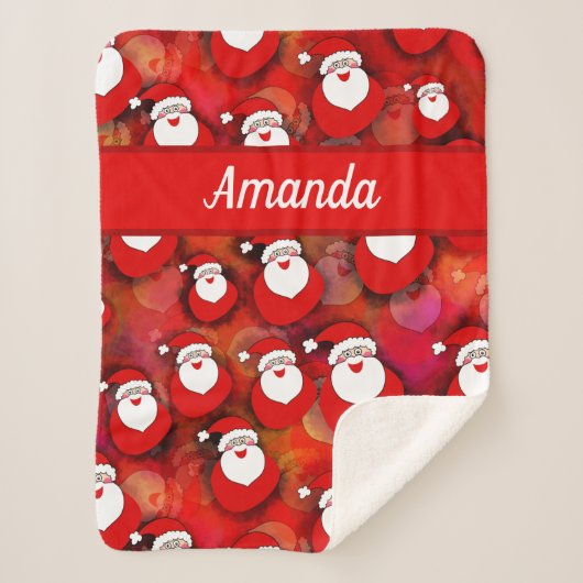 幸せなシームレスなサンタクロース シェルパブランケット (正面)