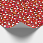 幸せなシームレスなサンタクロース ラッピングペーパー (角)