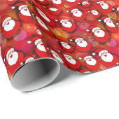 幸せなシームレスなサンタクロース ラッピングペーパー (ロールコーナー)