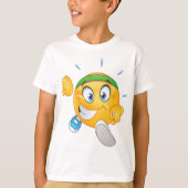 幸せなジョギング絵文字カートゥーンランナー Tシャツ (正面)