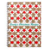 幸せなジンジャーブレッドのパーソナライズなクリスマスの料理書 ノートブック (正面)