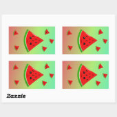 幸せなスイカとベビー 長方形シール (シート)