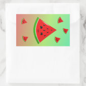 幸せなスイカとベビー 長方形シール (バッグ)