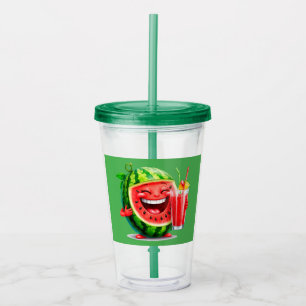 🍉幸せなスイカの夏のドリンクチャーム🍉 アクリルタンブラー