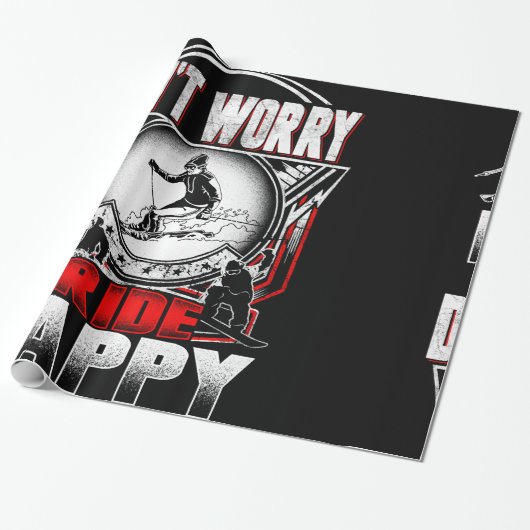 幸せなスキー ラッピングペーパー (アンロールド)