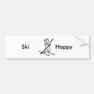 幸せなスキー(Skiis) バンパーステッカー