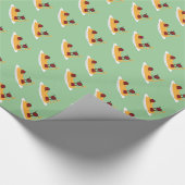 幸せなスパゲッティおよびミートボール ラッピングペーパー (角)