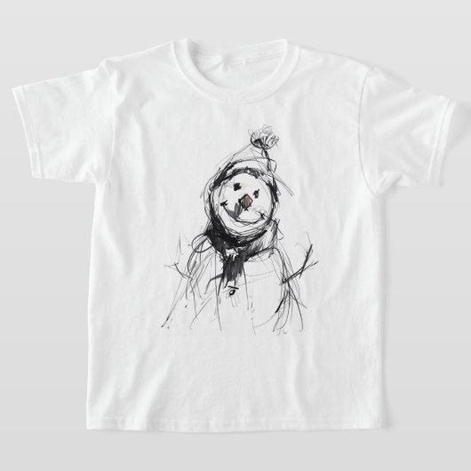 幸せなスマイルスノーマン Tシャツ (レイダウン)