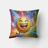 幸せなスマイル顔踊りと喜び装飾用クッション。 クッション (裏面)