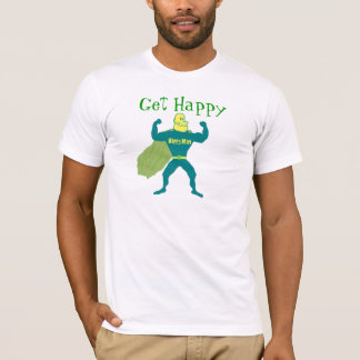 幸せなスーパーマンを得て下さい Tシャツ