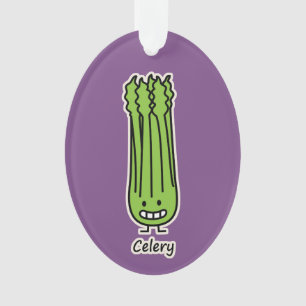 幸せなセロリの茎の束の緑繊維の野菜 オーナメント