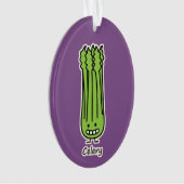 幸せなセロリの茎の束の緑繊維の野菜 オーナメント (正面)