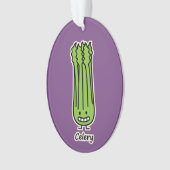 幸せなセロリの茎の束の緑繊維の野菜 オーナメント (正面)
