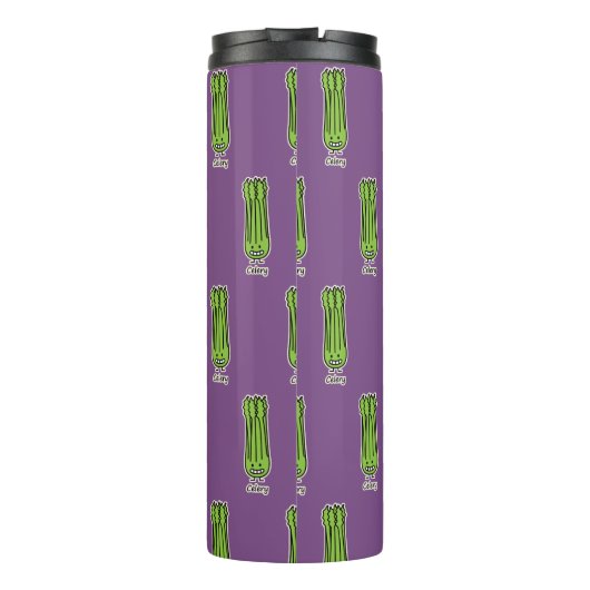 幸せなセロリの茎の束の緑繊維の野菜 タンブラー (裏面)