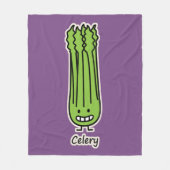 幸せなセロリの茎の束の緑繊維の野菜 フリースブランケット (正面)