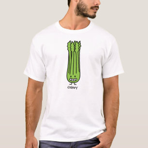 幸せなセロリの茎の束の緑繊維の野菜 Tシャツ