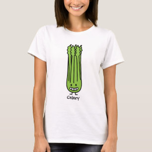幸せなセロリの茎の束の緑繊維の野菜 Tシャツ